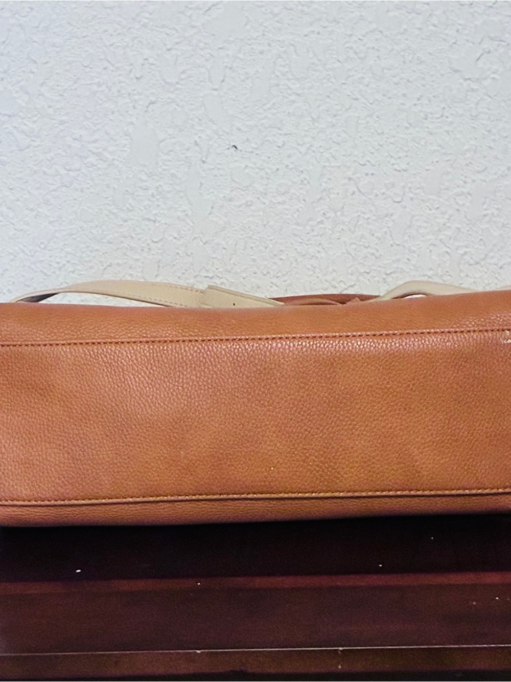 Urban Classic Two-Tone Beige & Brown Women’s Satchel/Crossbody - Picture 6 of 12
